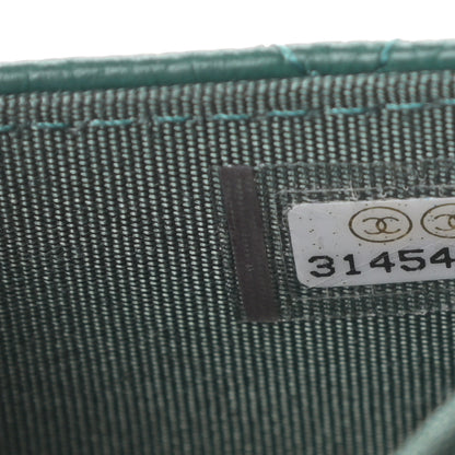 Chanel Caviar Quilted Boy Card Holder On Chain Green 8 of 12