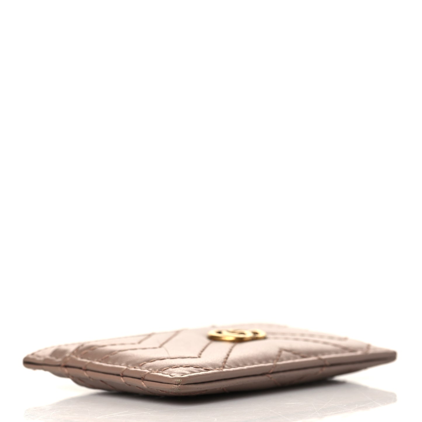 Calfskin Matelasse GG Marmont Card Holder Porcelain Rose