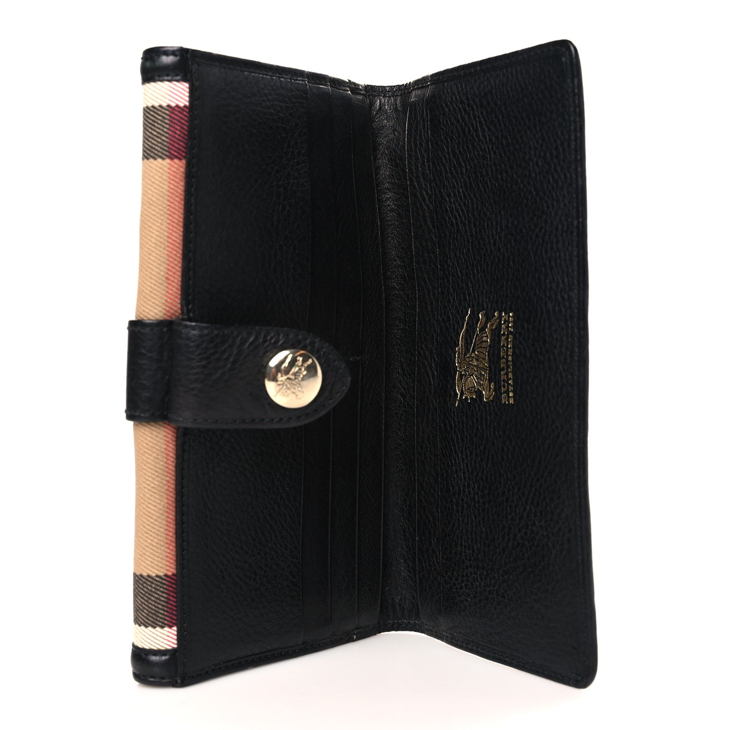 Calfskin Mega Check Continental Wallet Black