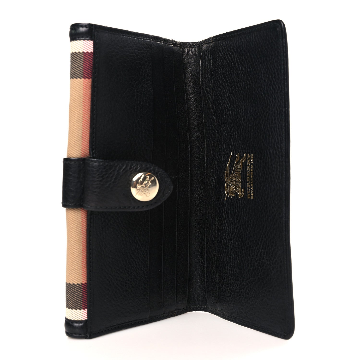 Burberry Calfskin Mega Check Continental Wallet Black 5 of 10