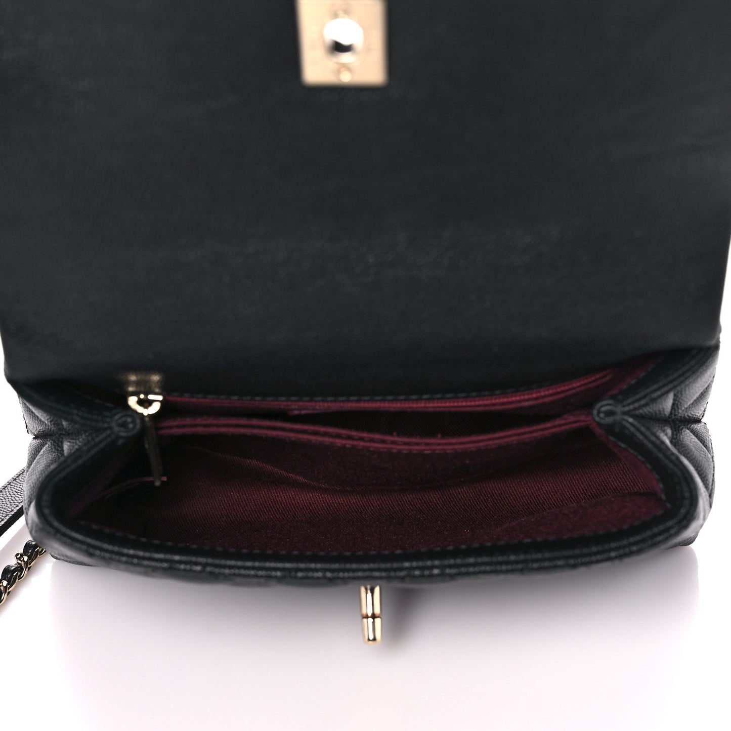 Caviar Quilted Mini Coco Handle Flap Black