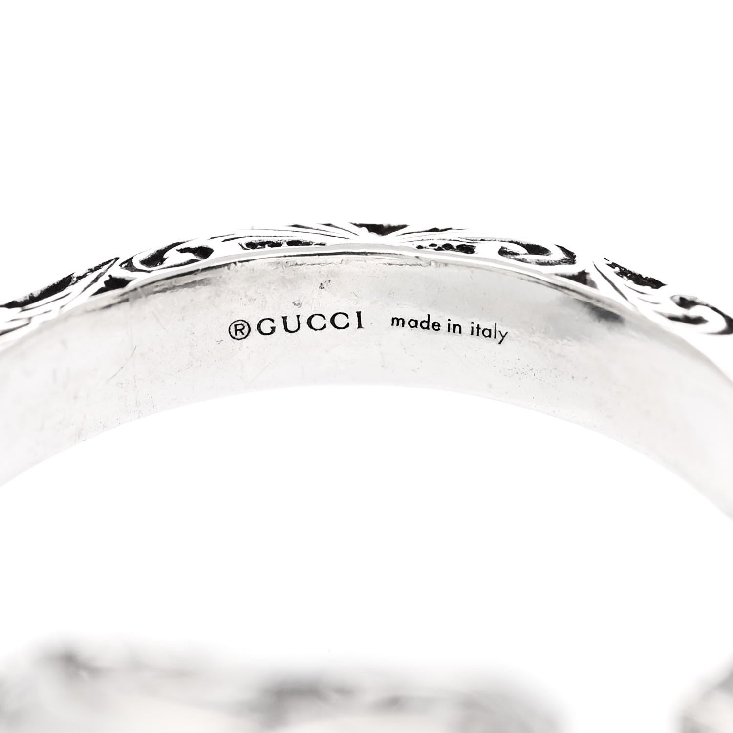 Gucci Sterling Silver GG Marmont Open Ring 57 8 4 of 6