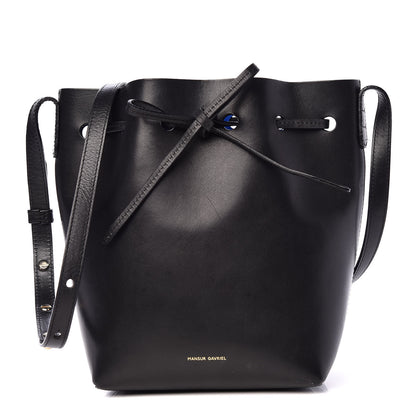 Mansur Gavriel Vegetable Tanned Calfskin Mini Bucket Bag Black Royal 1 of 20