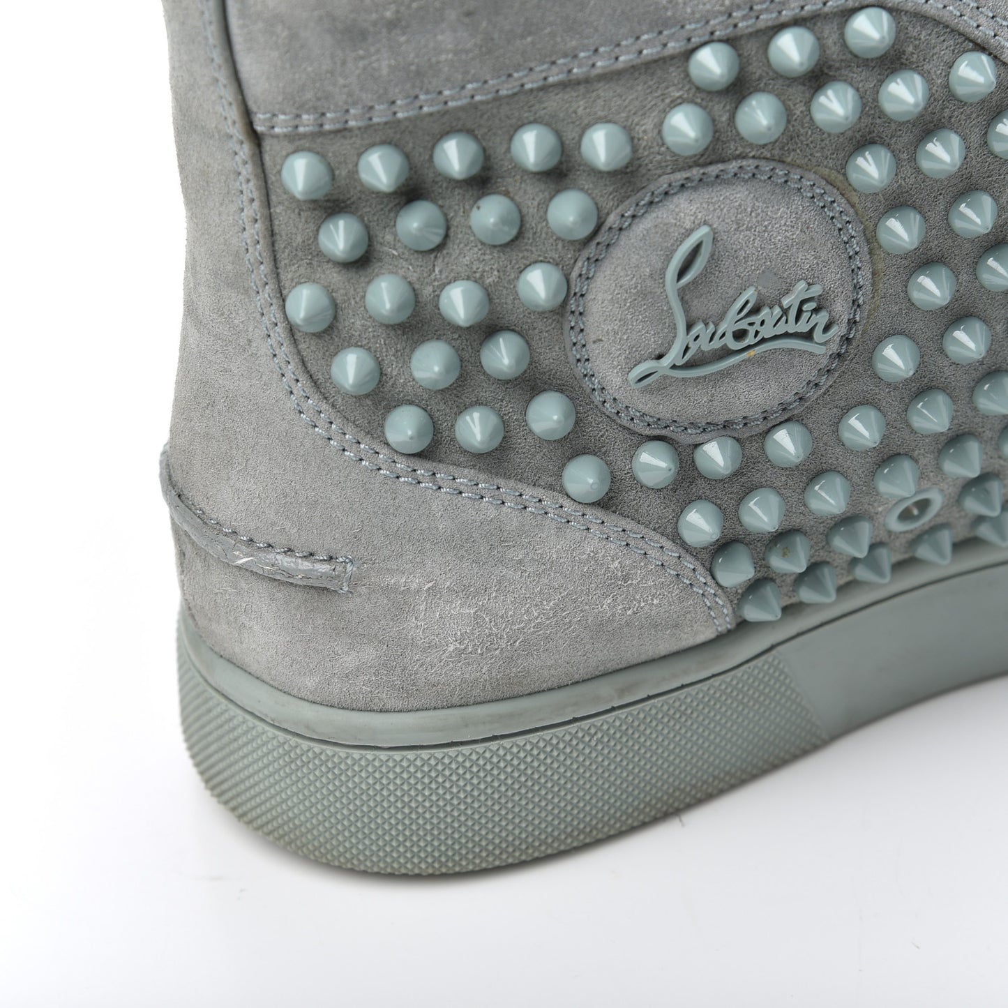 Veau Velours Mens Louis Orlato Flat Spikes Sneakers 42 Light Green