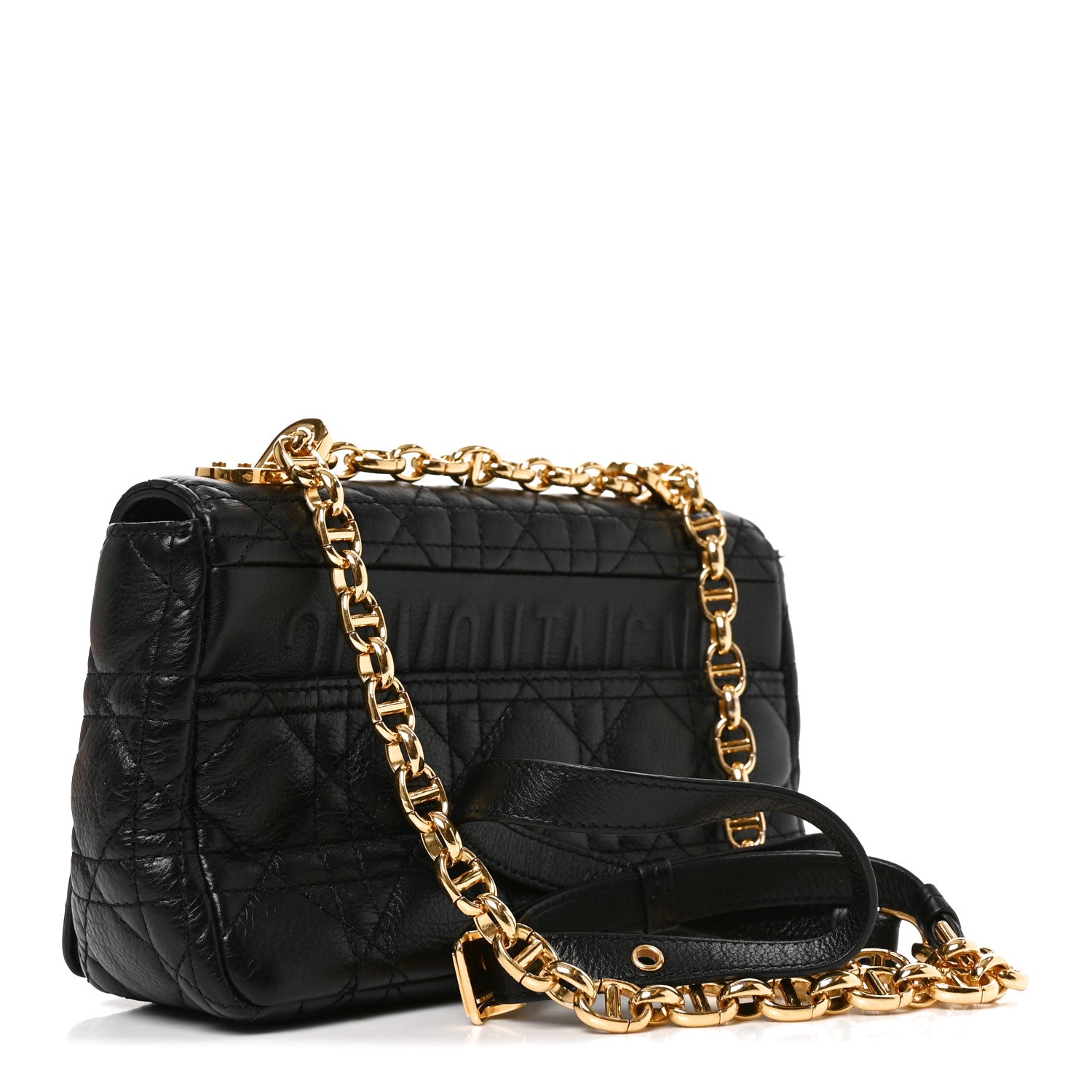 Christian Dior Calfskin Cannage Small Caro Bag Black 3 of 10