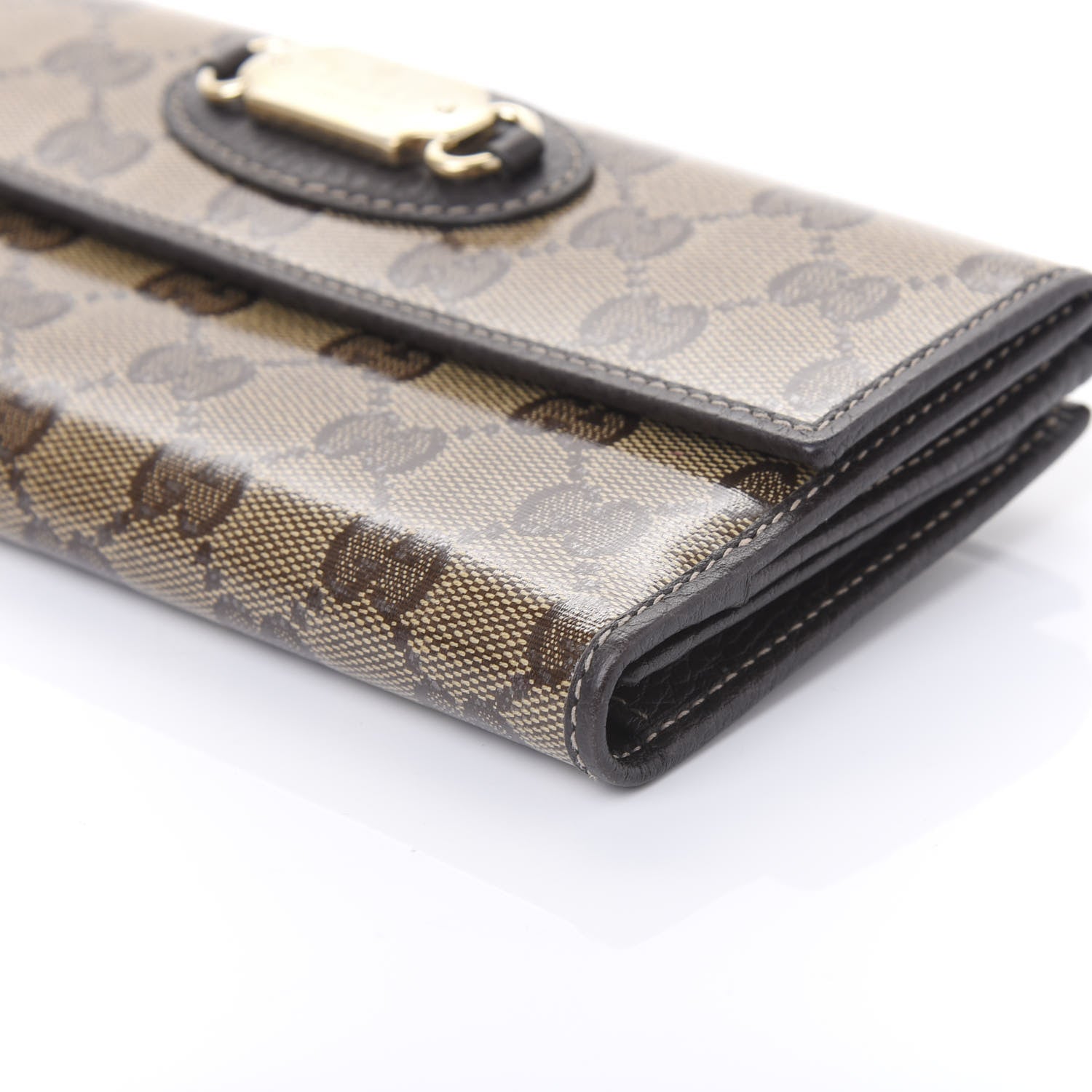 Gucci Crystal Monogram Continental Wallet Brown 7 of 11