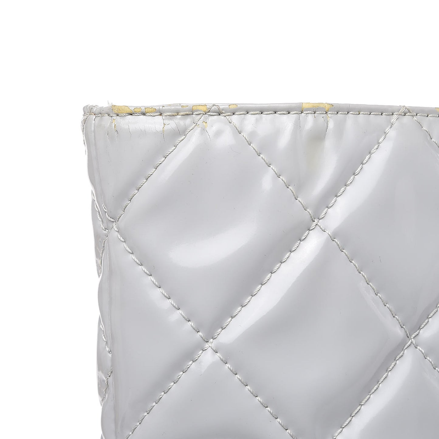 Vinyl Quilted In The Business North South Tote Light Grey
