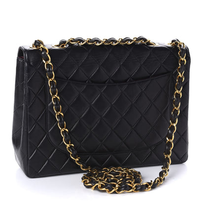 Chanel Lambskin Quilted XL Jumbo Single Flap Black 4 of 12
