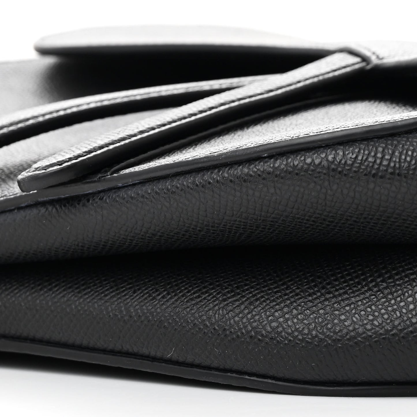 Grained Calfskin Saddle Bag With Strap Black