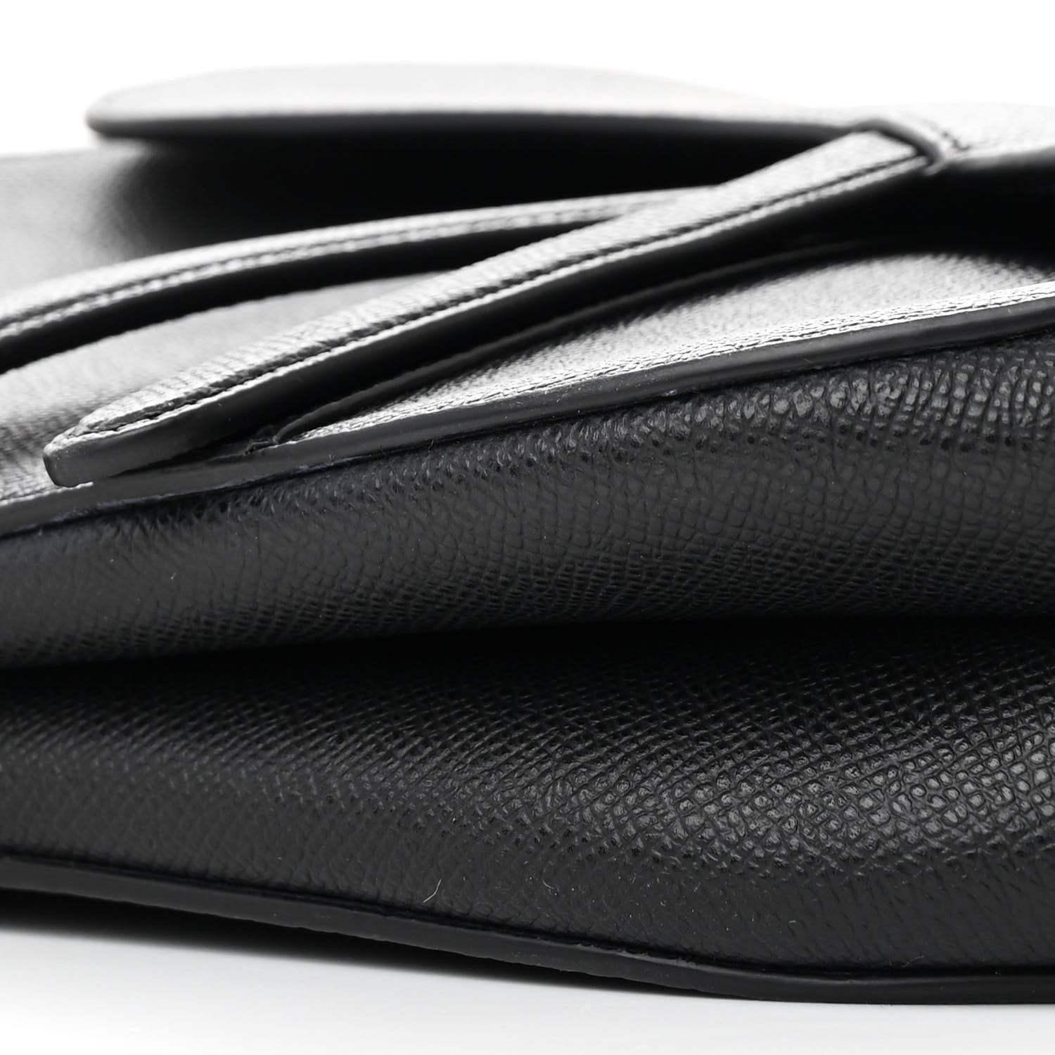 Christian Dior Grained Calfskin Saddle Bag With Strap Black 10 of 10