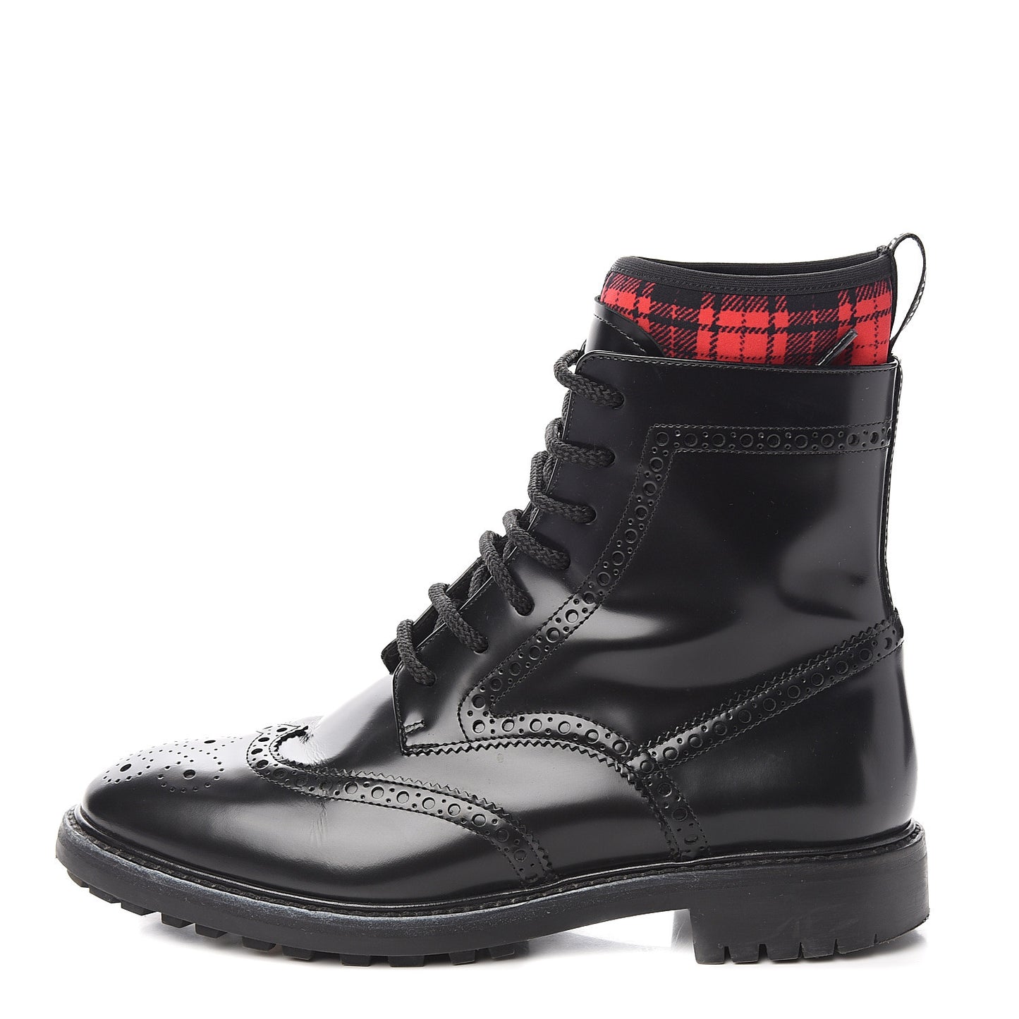 Calfskin D-Order Low Boot 38 Black Red