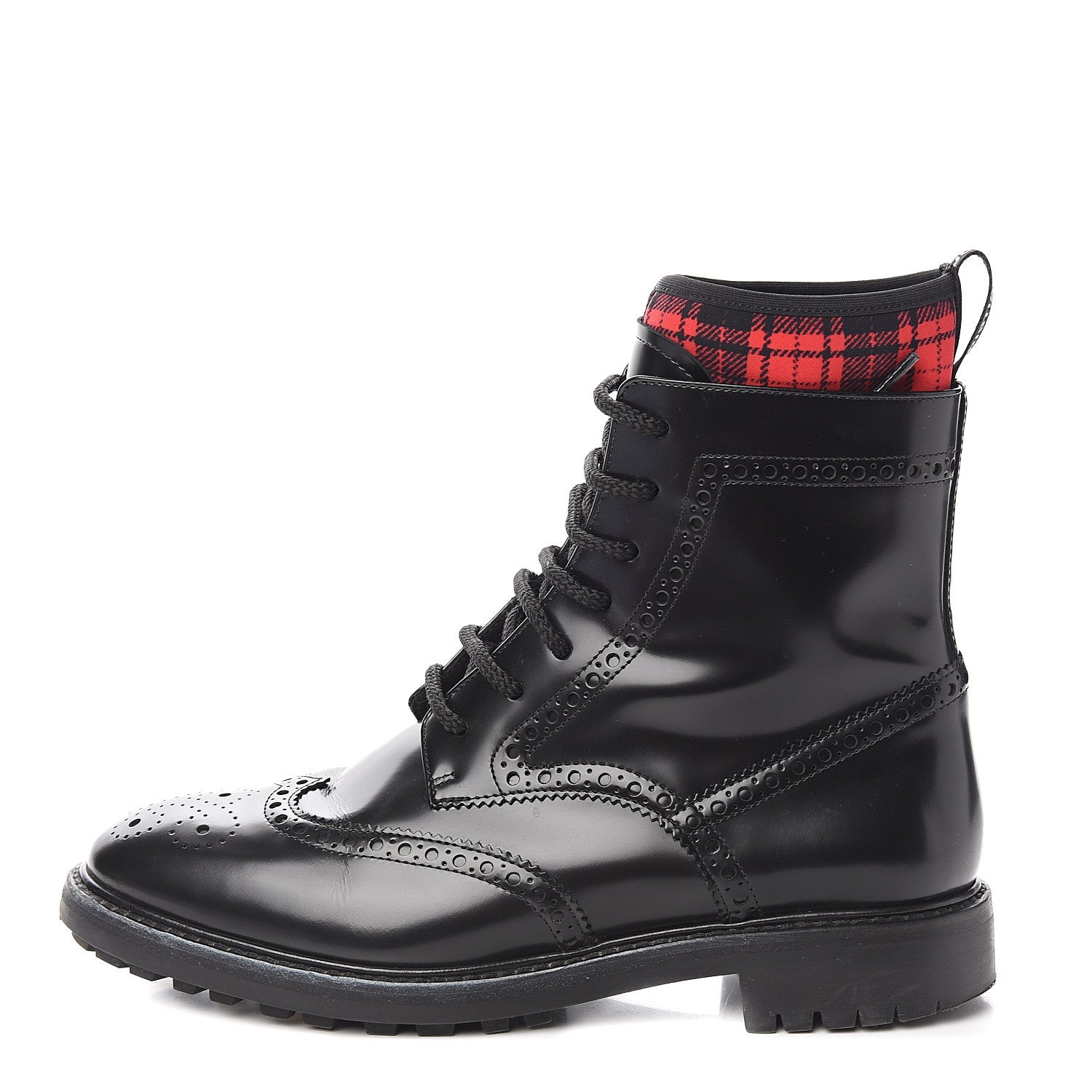Christian Dior Calfskin D-Order Low Boot 38 Black Red 1 of 10