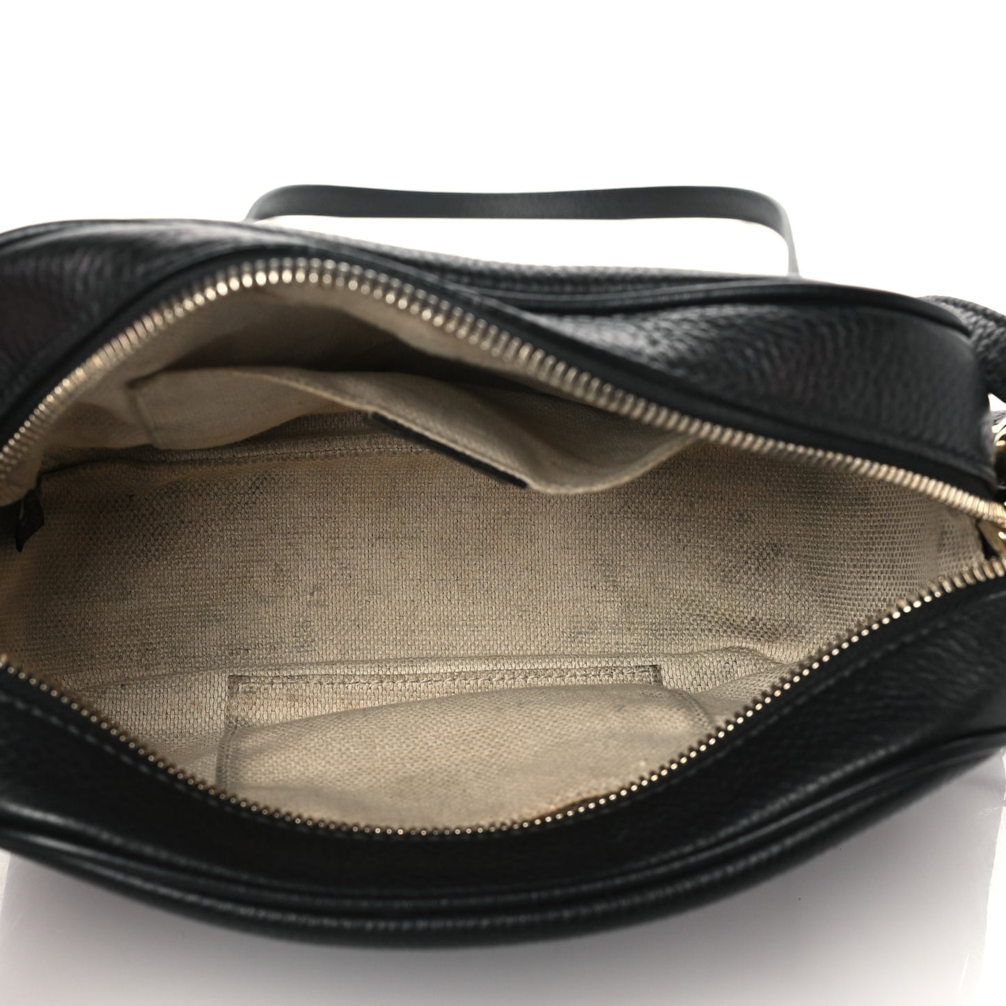 Pebbled Calfskin Small Soho Disco Bag Black