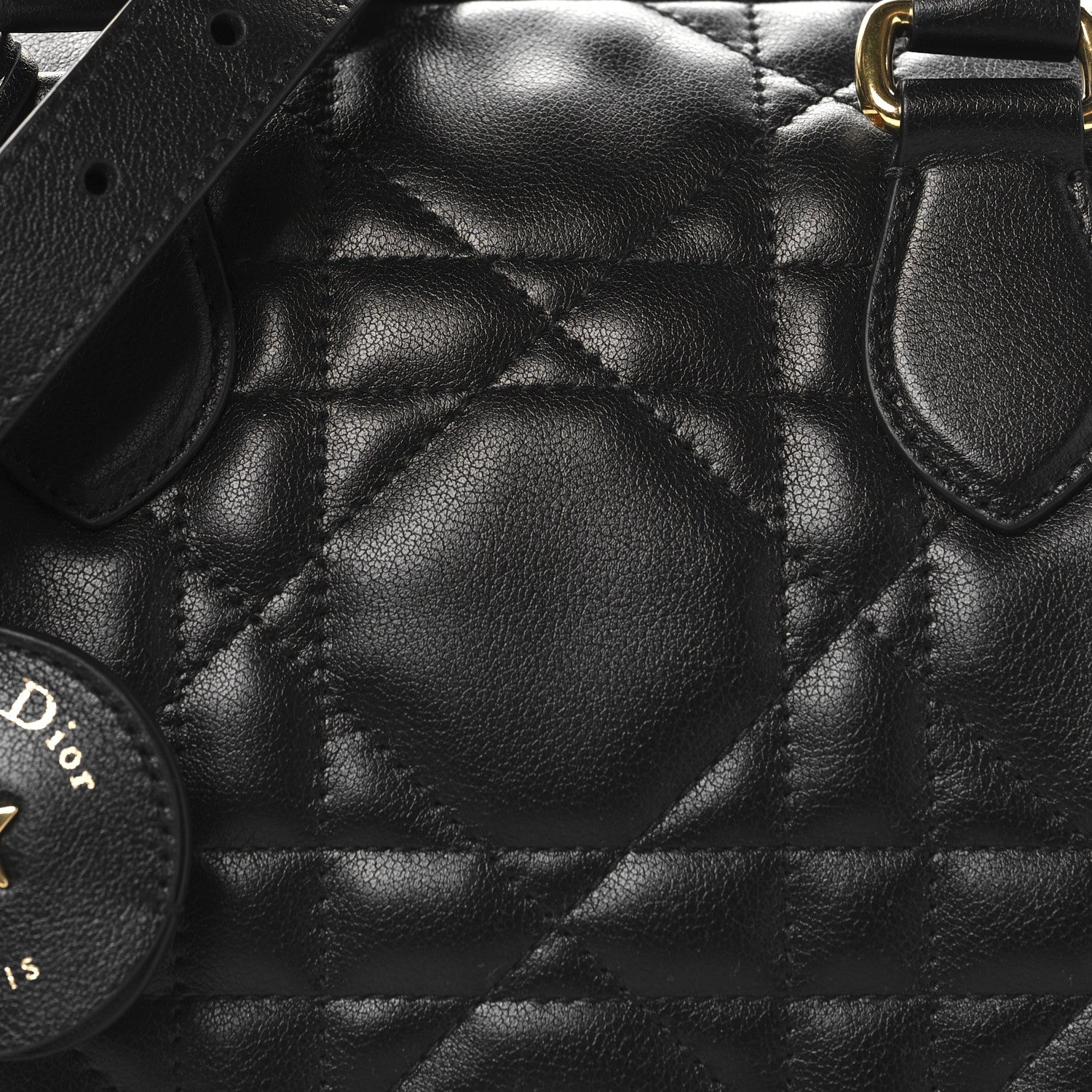 Christian Dior Calfskin Macrocannage Groove 25 Bag Black 7 of 9