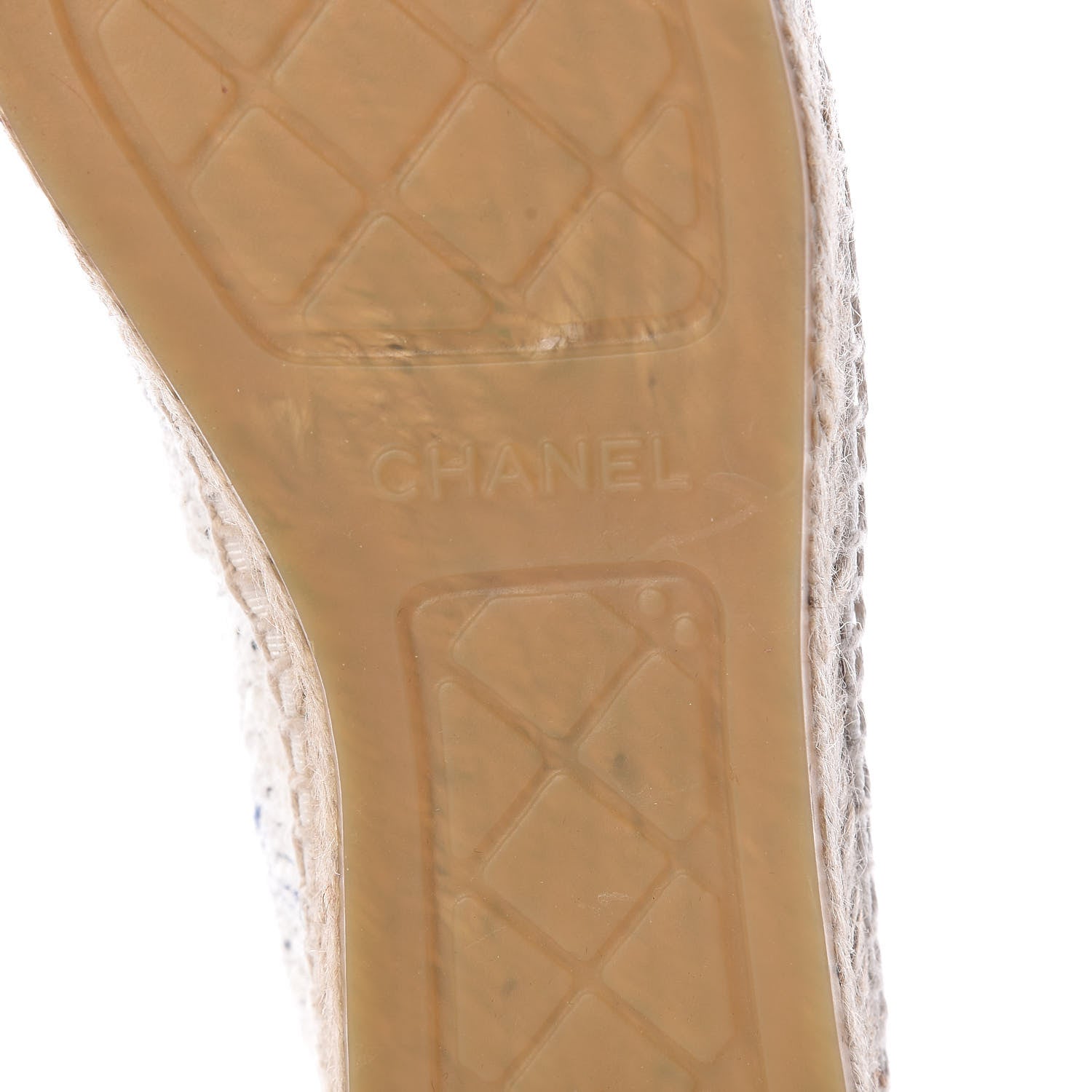 Chanel Tweed CC Espadrilles 41 Ecru White Blue Black 7 of 10