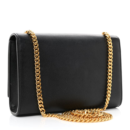 Saint Laurent Grain De Poudre Small Monogram Kate Satchel Black 2 of 10