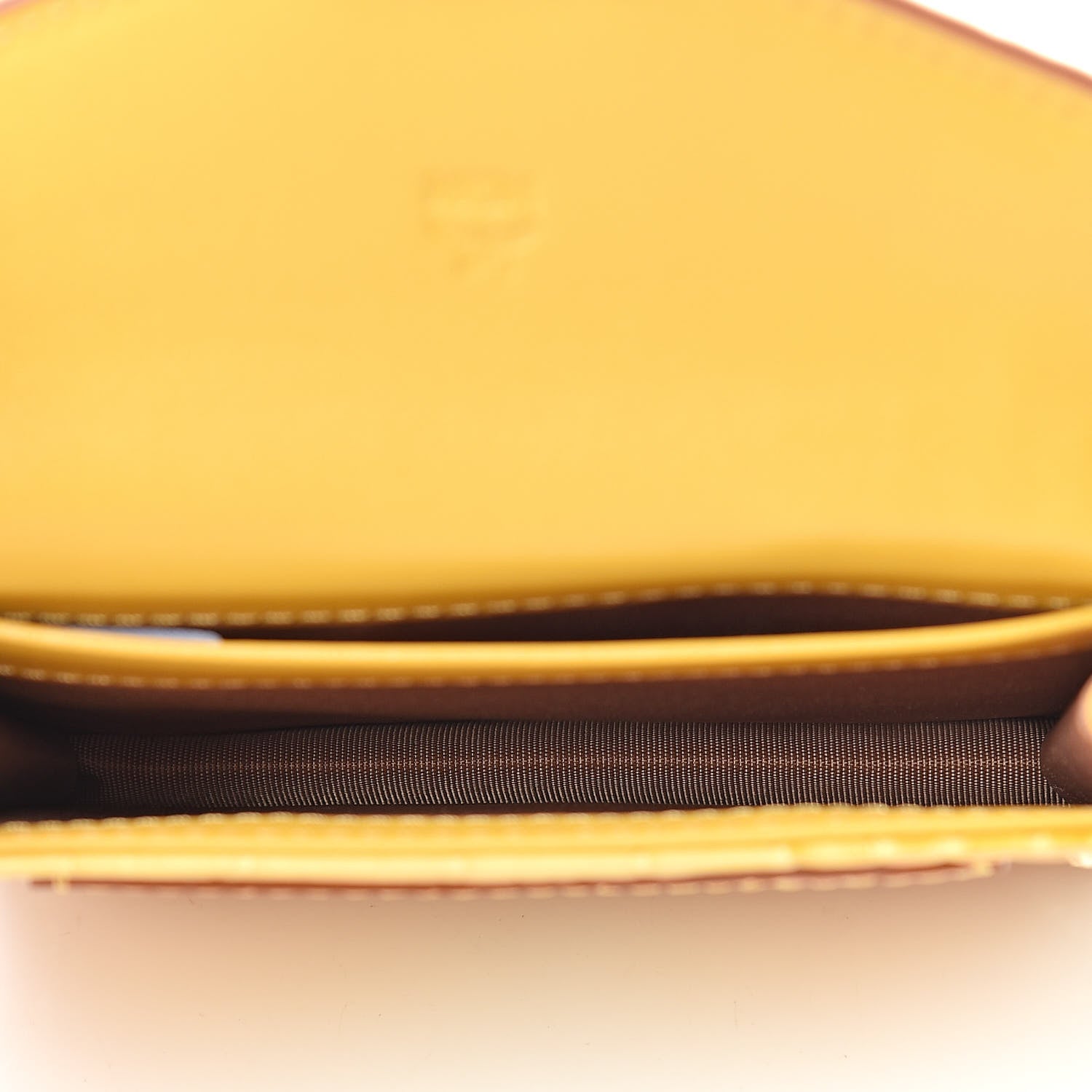 MCM Calfskin Crocodile Embossed Flap Card Holder Golden Mango 5 of 9