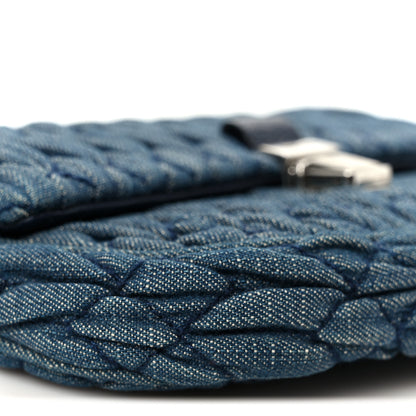 Miu Miu Denim Matelasse Crystal Chain Crossbody Bag Blue 12 of 13