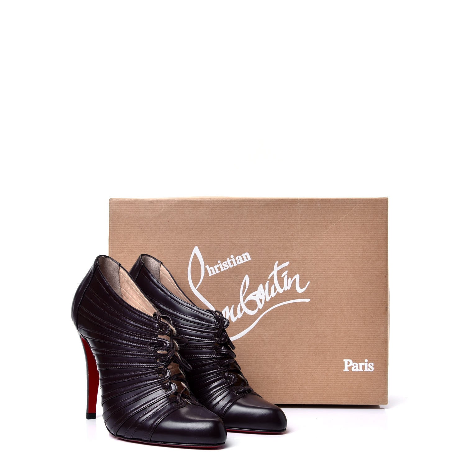 Christian Louboutin Calfskin Inverness Apollo 100 Booties 36 Brown 10 of 10