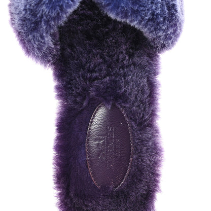 Hermes Woolskin Oran Sandals 38 Violet Fonce 8 of 8