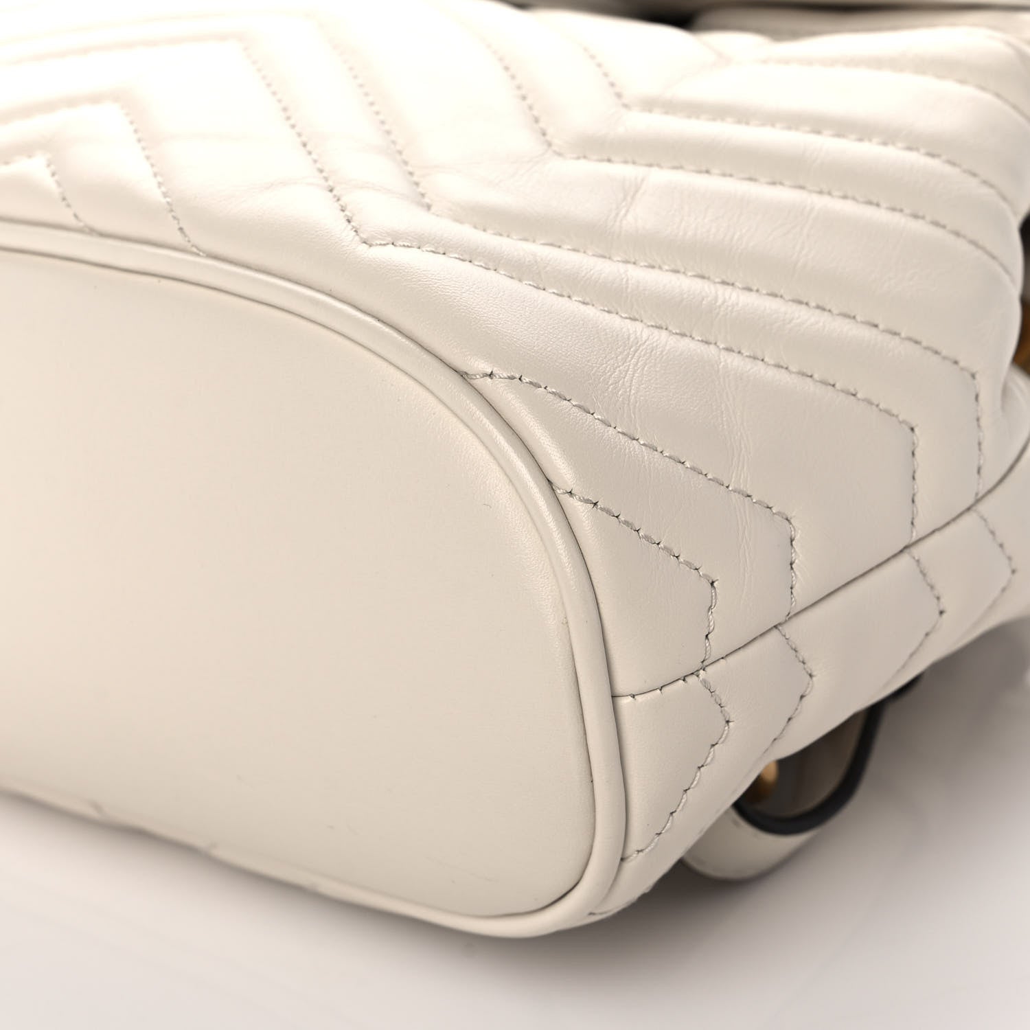 Gucci Calfskin Matelasse GG Marmont Flap Backpack White 9 of 10