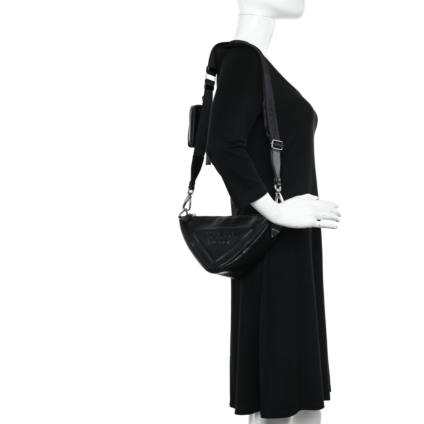 Grace Lux Triangle Shoulder Bag Black