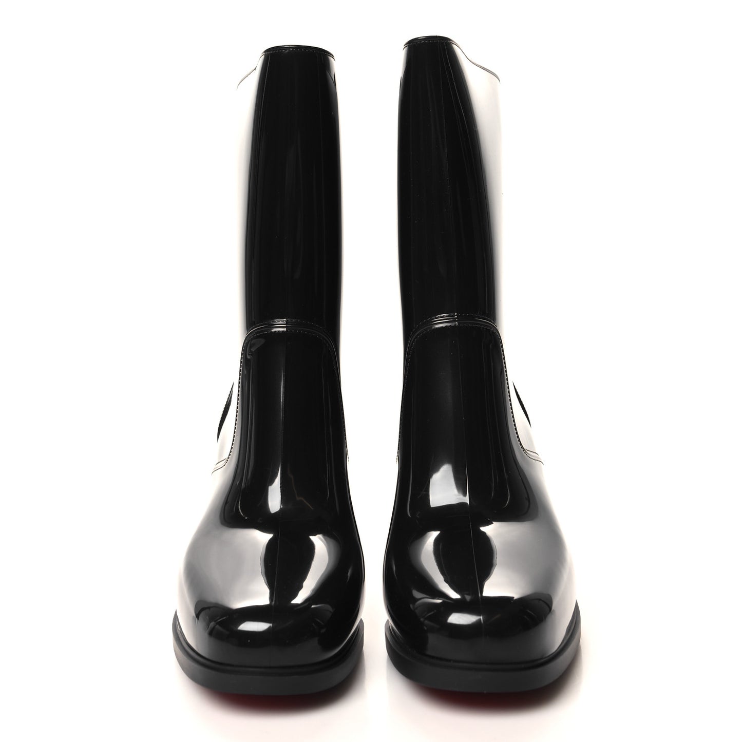 Recycled PVC Calfskin Loubirain 70 Boots 39 Black