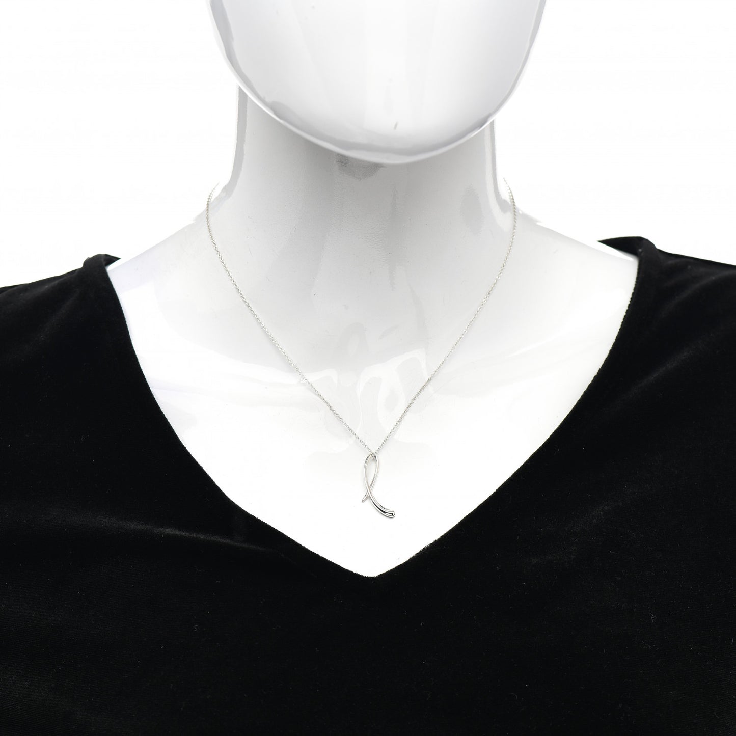Sterling Silver Elsa Peretti Letter L Pendant Necklace