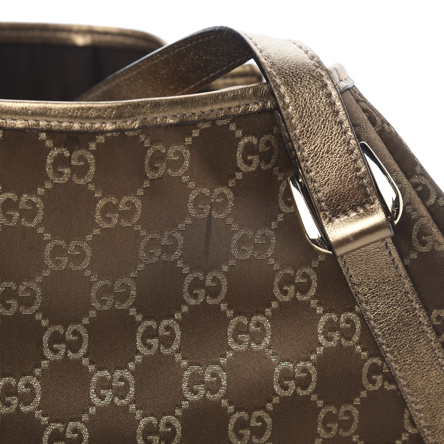 Gucci Satin Monogram Medium Abbey Shoulder Bag Bronze 13 of 14