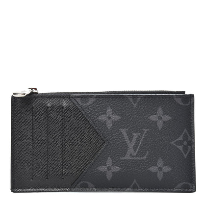 Louis Vuitton Monogram Eclipse Taiga Coin Card Holder 1 of 8