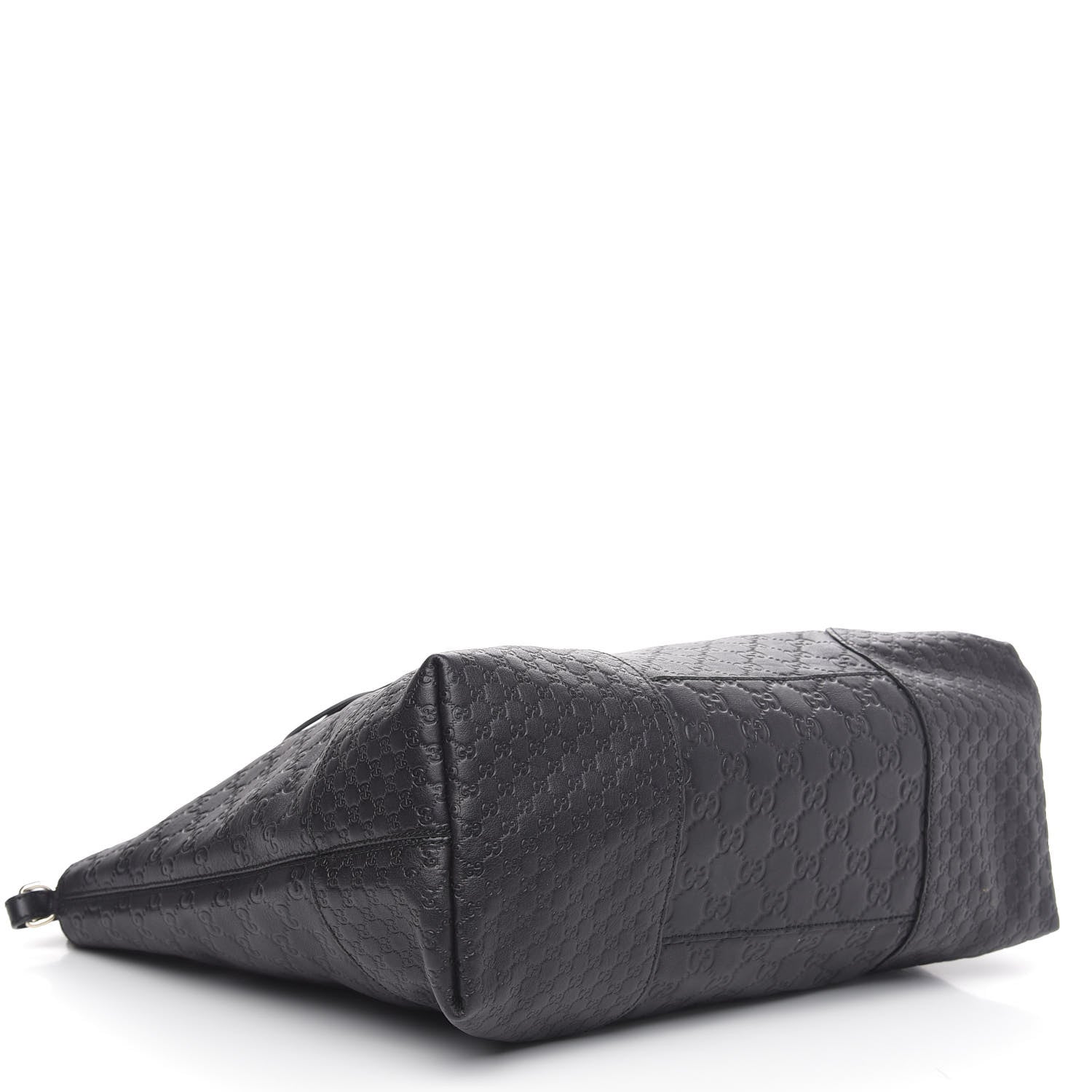 Gucci Guccissima Large Bree Foldover Tote Black 4 of 10