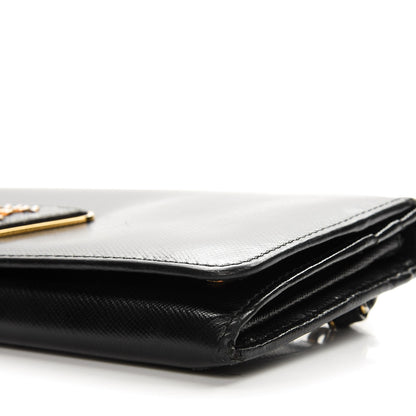 Prada Saffiano Continental Flap Wallet Nero Black 12 of 12