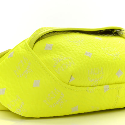 MCM Visetos Small Original Crossbody Bag Neon Yellow 8 of 10