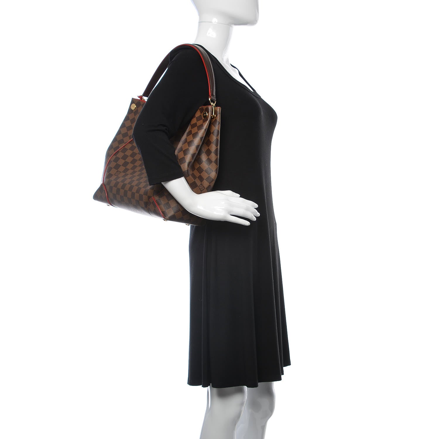 Louis Vuitton Damier Ebene Caissa Hobo Cherry 2 of 9