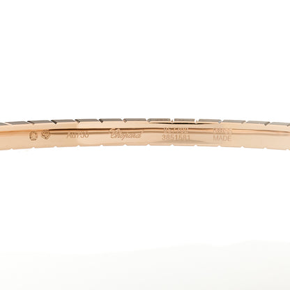 Chopard 18K Rose Gold Diamond Ice Cube Half Set Bangle Bracelet 3 of 4