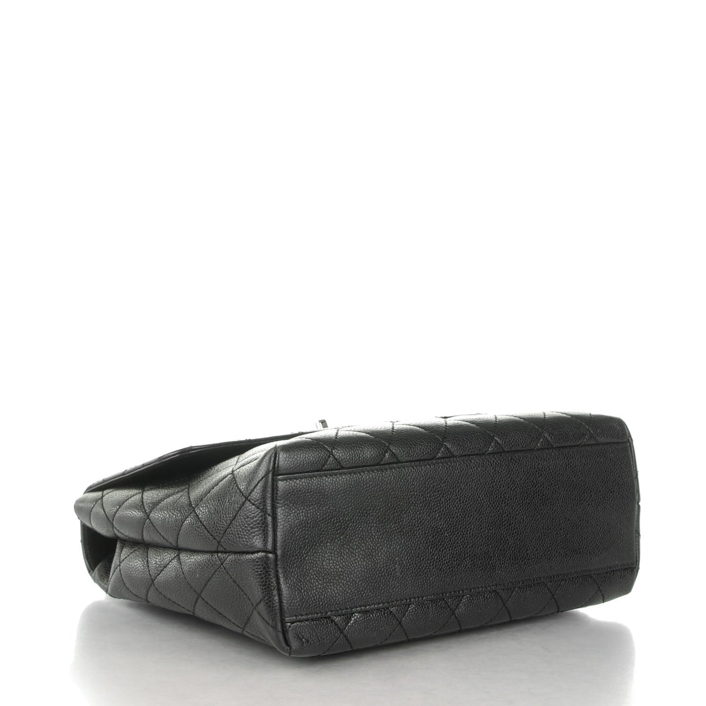 Caviar Quilted Jumbo Kelly Flap Black