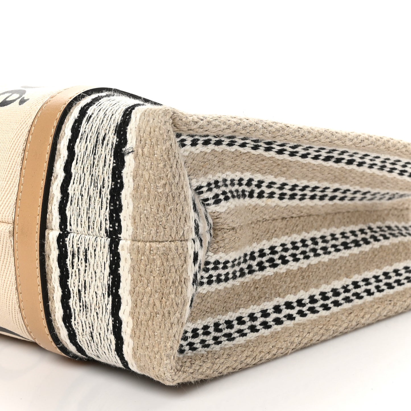 Knit Medium Woody Ribbon Tote Nude