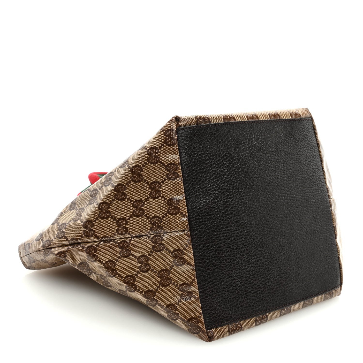 Gucci Crystal Monogram Mini Web Handle Bucket Tote Brown 4 of 8