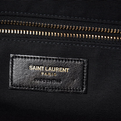 Saint Laurent Grain De Poudre Matelasse Chevron Large Monogram Satchel Lipstick Red 8 of 15
