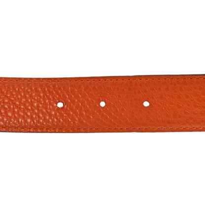 Hermes Box Togo 32mm Belt Strap 100 40 Black Orange 3 of 8