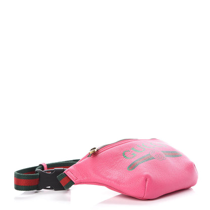 Gucci Grained Calfskin Small Logo Belt Bag Box Pink Green 4 of 10