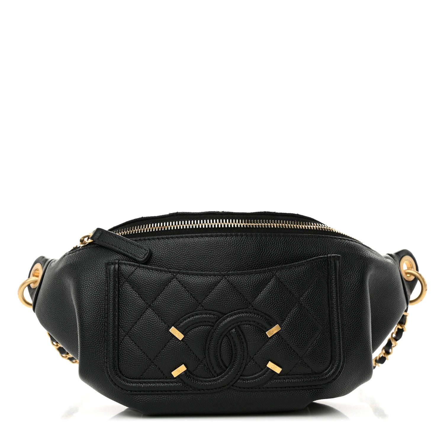 Chanel Caviar Quilted Filigree Waist Bag Black 1 of 10