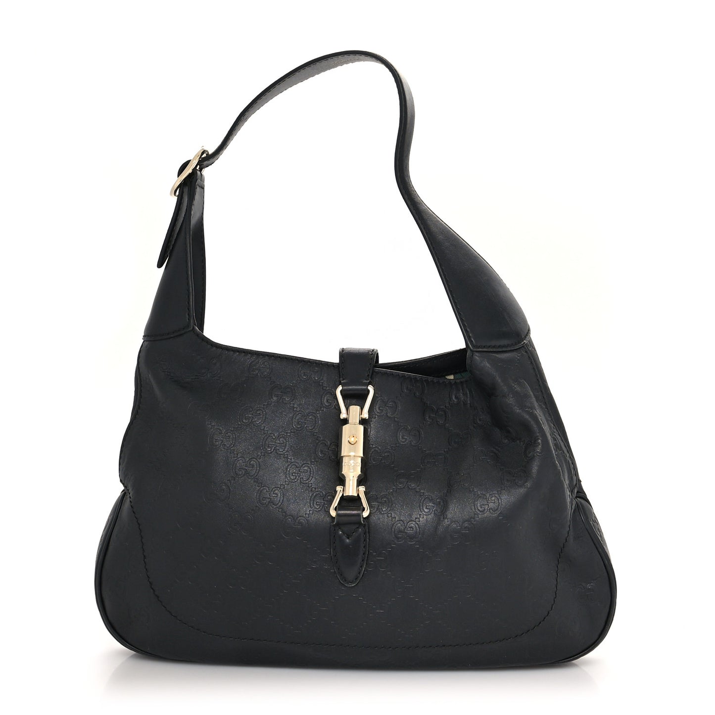 Guccissima Small Jackie O Hobo Black