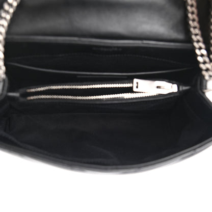 Saint Laurent Calfskin Y Quilted Monogram Small Loulou Chain Satchel Black 4 of 9