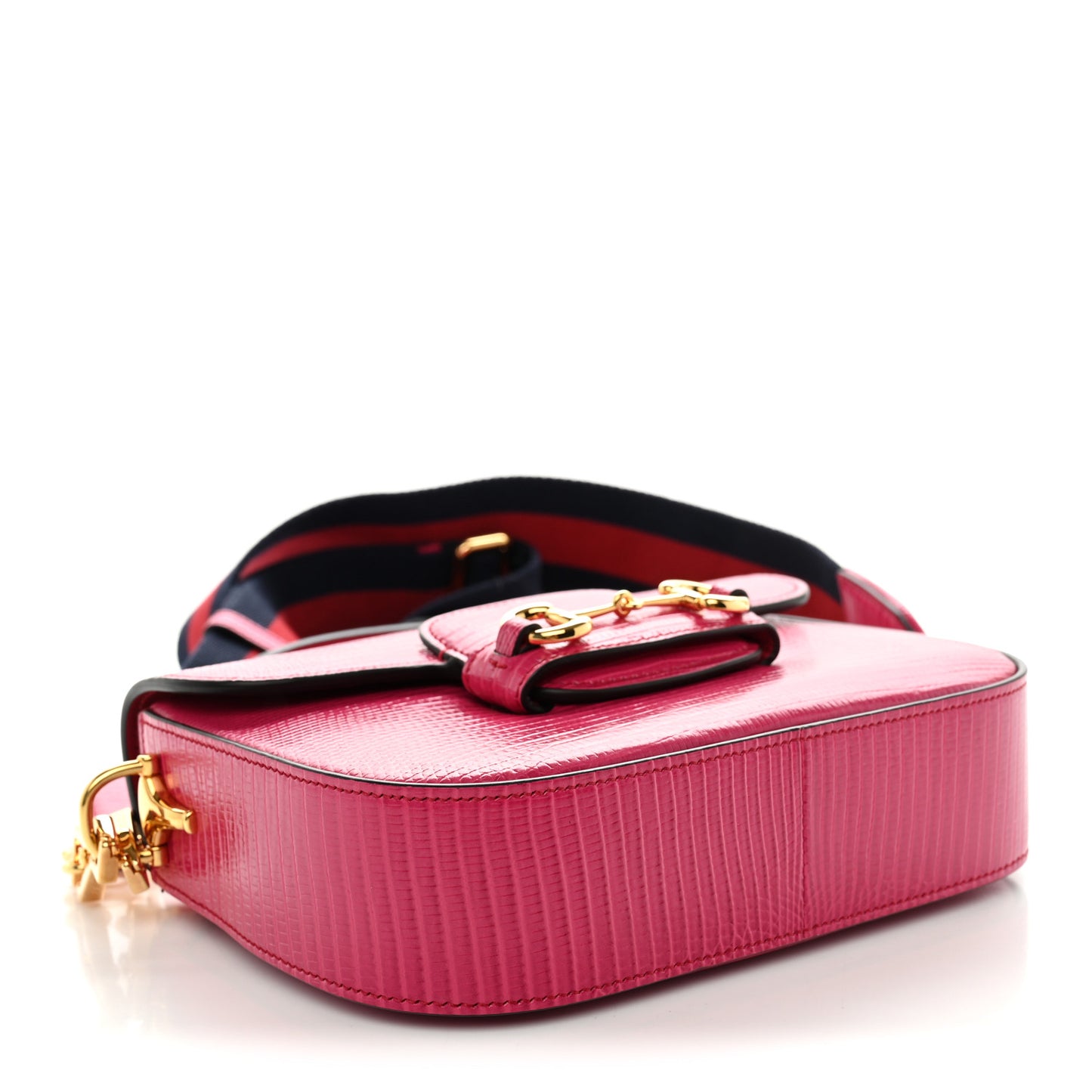 Lizard Web Mini Horsebit 1955 Shoulder Bag Pink