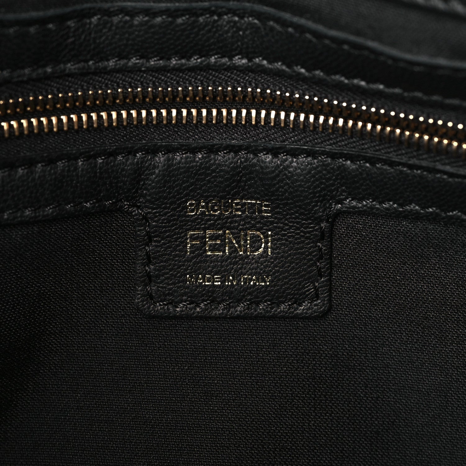 Fendi Nappa FF 1974 Embossed Baguette Black 6 of 9
