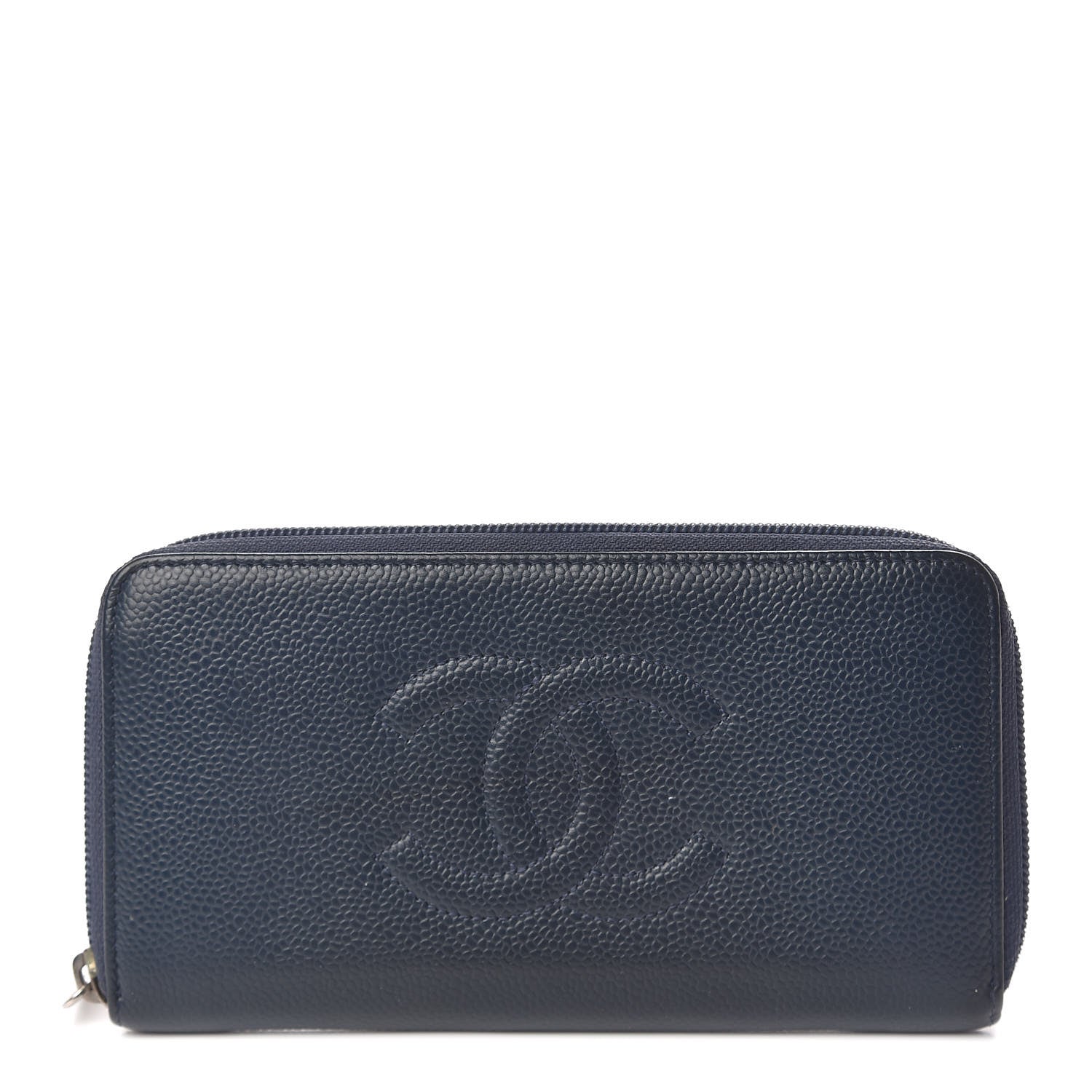 Chanel Caviar Large CC Timeless Zip Around Wallet Blue 1 of 11