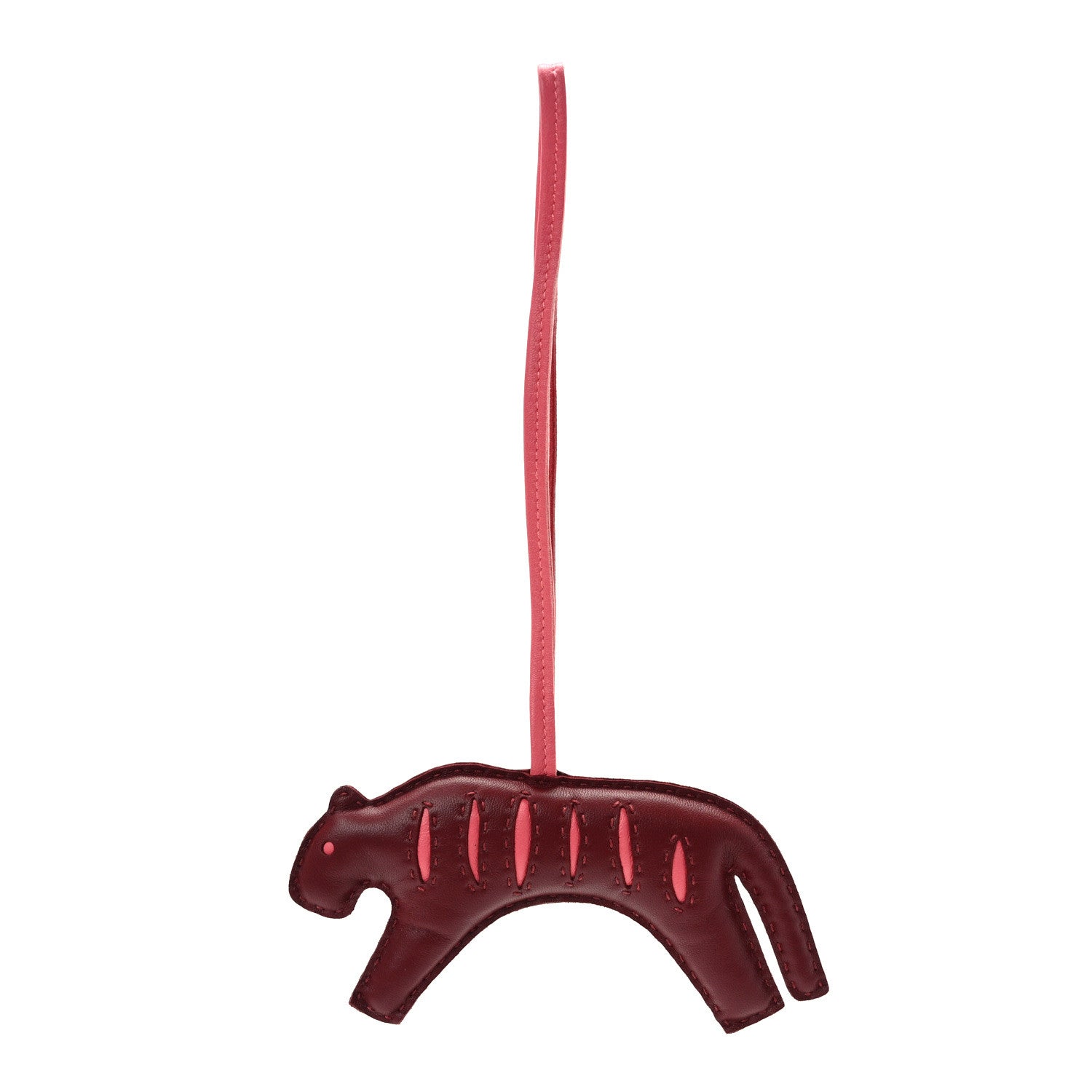 Hermes Milo Lambskin Rooroo Bag Charm Rouge H Rose Azalee 1 of 4