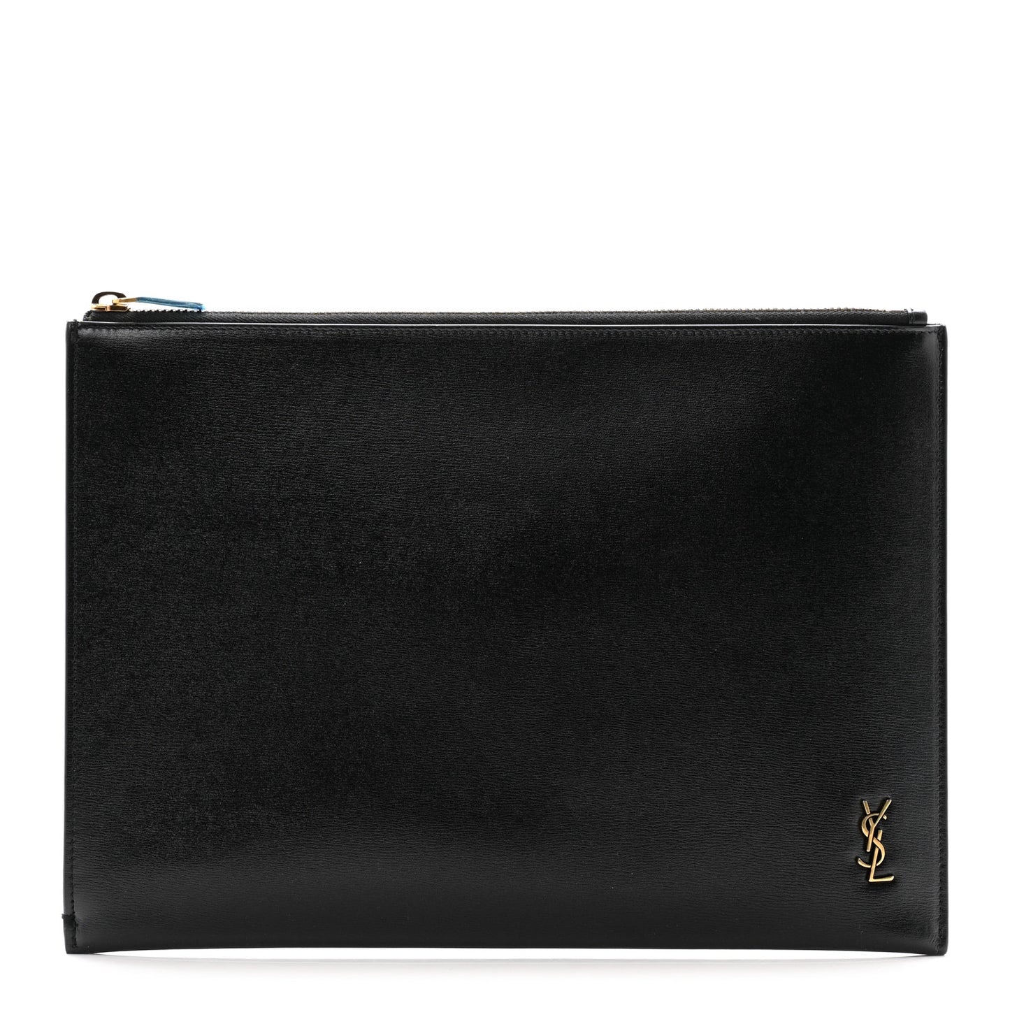 Shiny Calfskin Tiny Monogram Zipped Tablet Holder Black