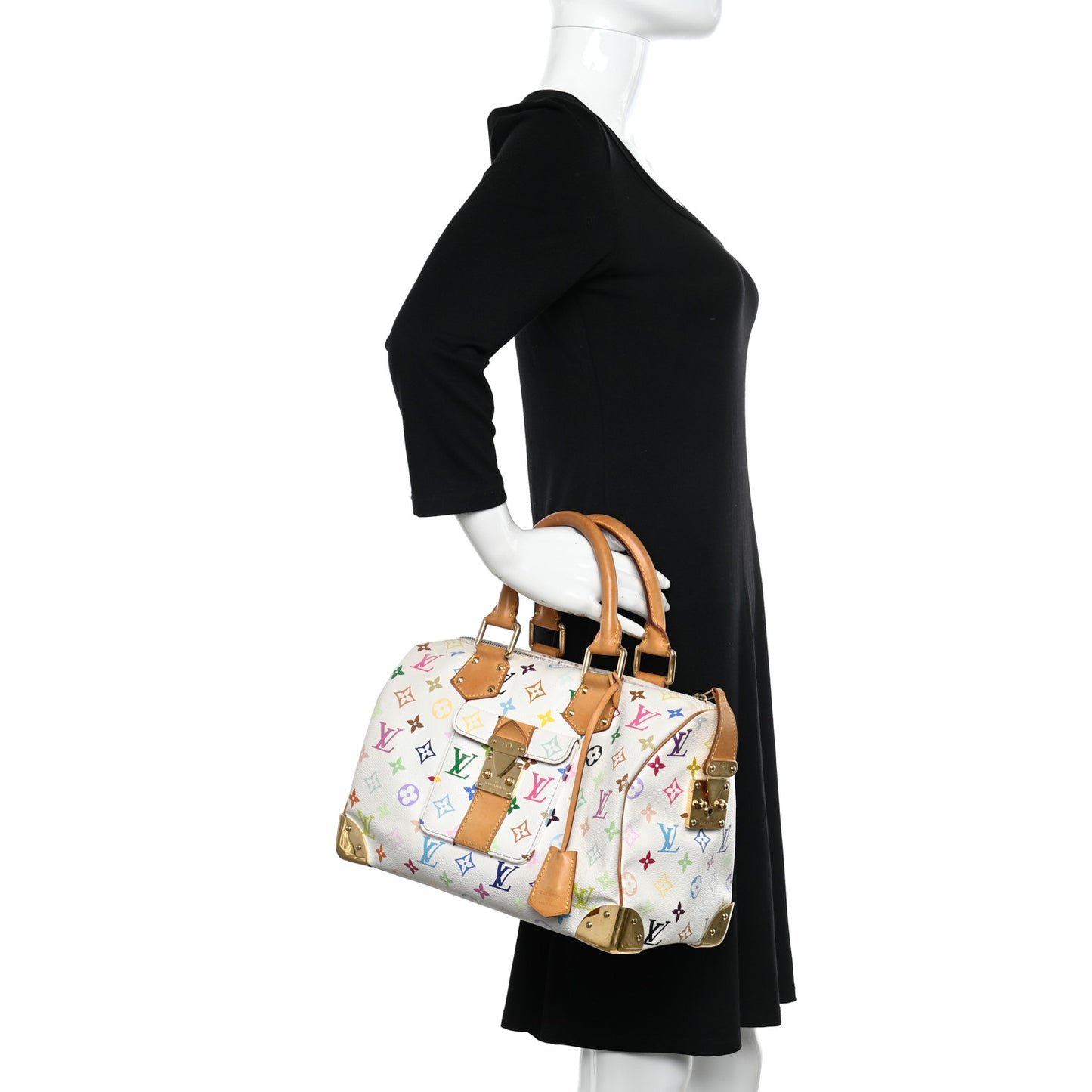 LOUIS VUITTON Monogram Multicolor Speedy 30 White